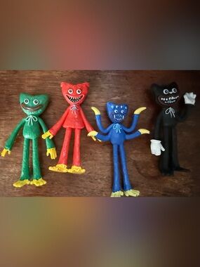 Set of 4 Poppy Playtime Inspired Huggy Wuggy Style Monster Figures